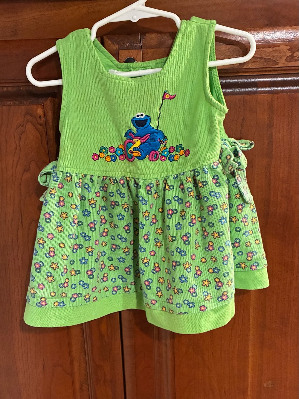 Vintage 80s Sesame Street Cookie Monster Dress 24M